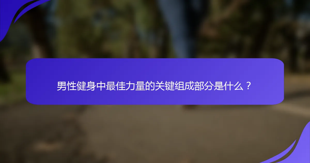 男性健身中最佳力量的关键组成部分是什么？