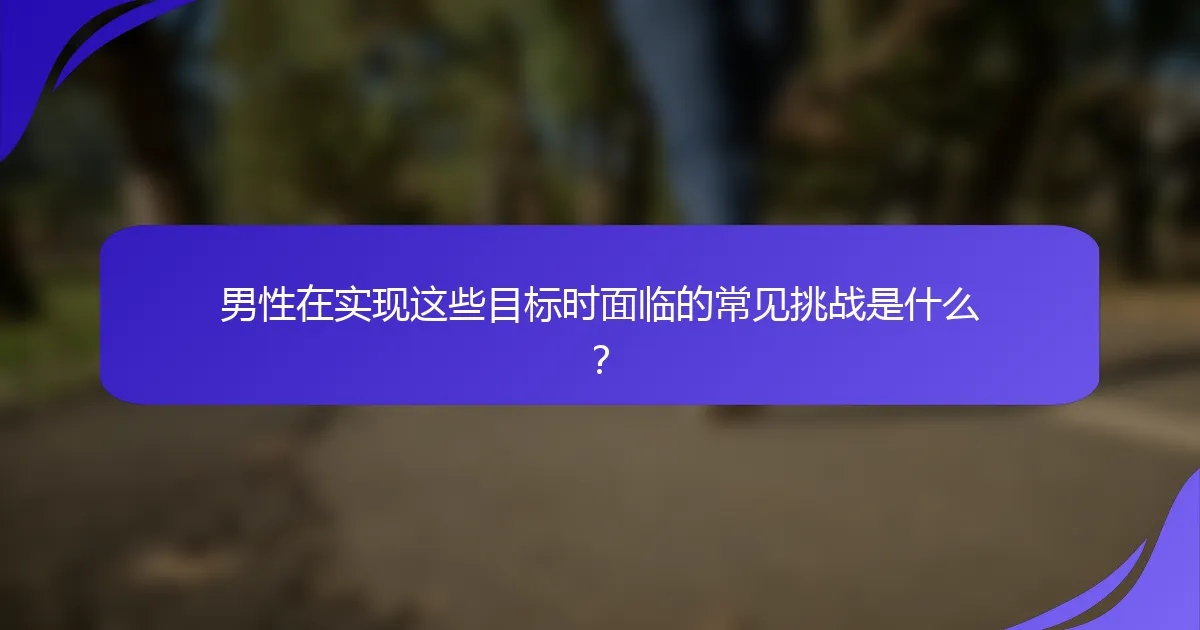 男性在实现这些目标时面临的常见挑战是什么？