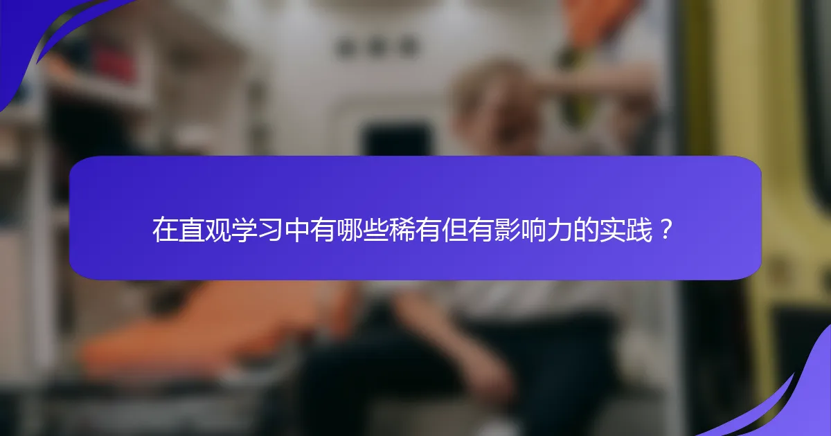 在直观学习中有哪些稀有但有影响力的实践？